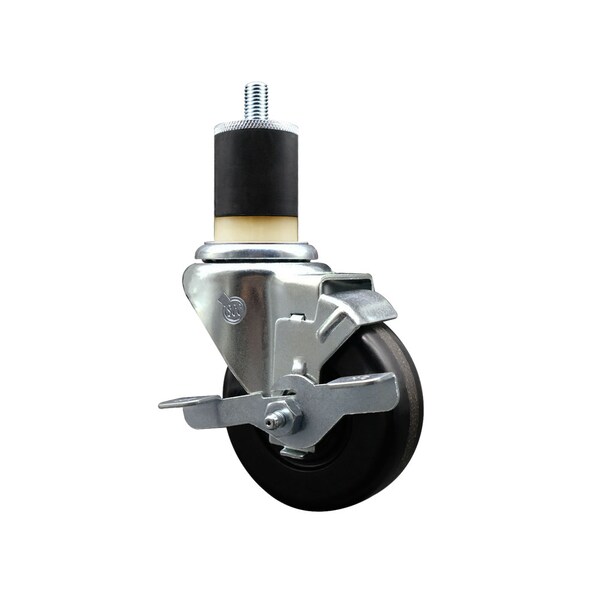 3.5'' SS Phenolic Swivel 1-7/8'' Expanding Stem Caster with Brake